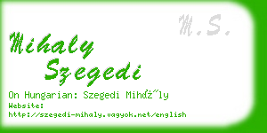 mihaly szegedi business card